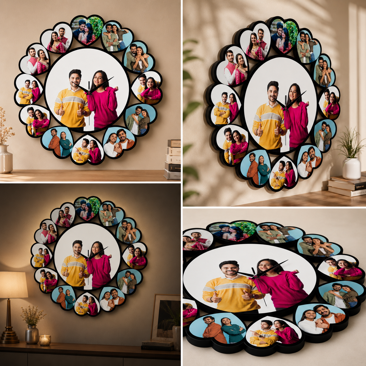 Custom Heart Shape Photo Clock