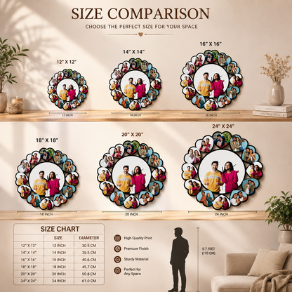Custom Heart Shape Photo Clock