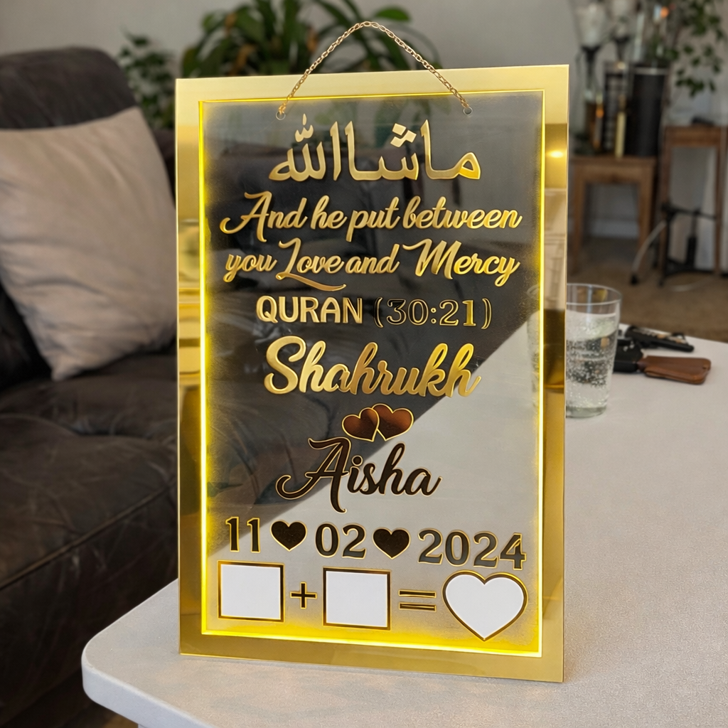 Acrylic Golden Wedding Thumb Print , Finger Print Gift, Anniversary & Wedding Gift