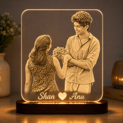 Personalized Photo Engraved Illusion Lamp | Custom LED Acrylic Night Light