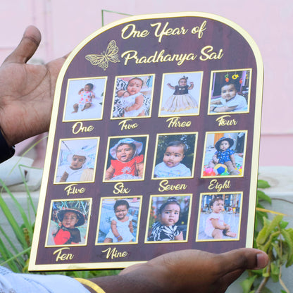 One Year Baby Photo Frame – Monthly Milestone Memories