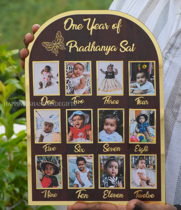 One Year Baby Photo Frame – Monthly Milestone Memories hover