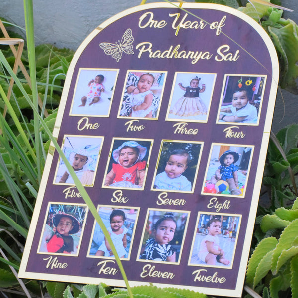 One Year Baby Photo Frame – Monthly Milestone Memories