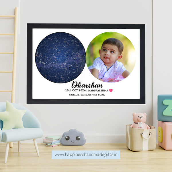 STAR MAP DOB  WITH BABY PHOTO
