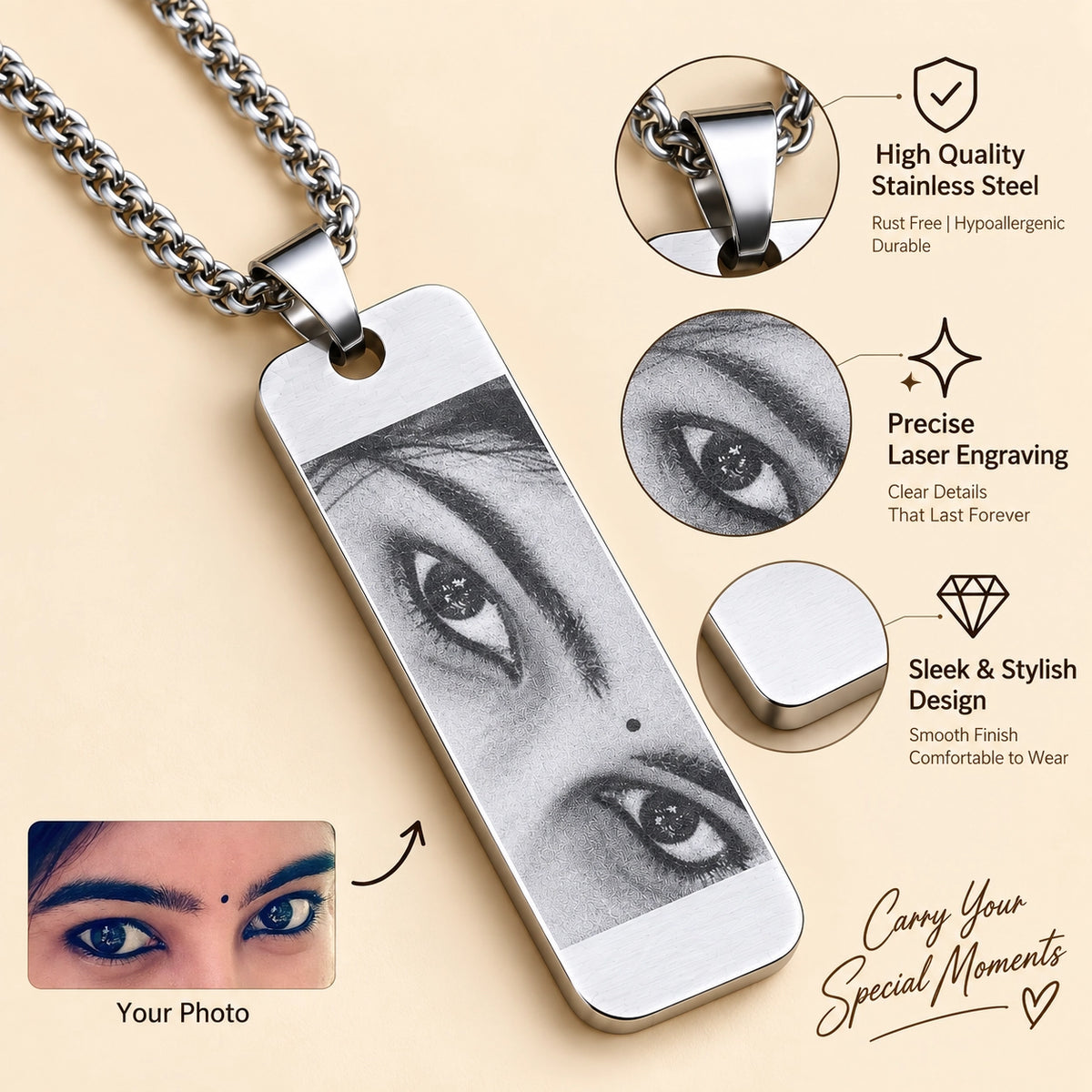 Custom Eye Pendant Necklace – Wear Their Gaze Close