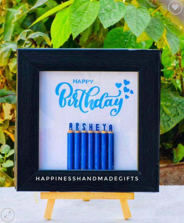 Custom Engraved Birthday Name Frame - Handmade