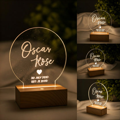 Personalized LED Night Light – Custom Engraved Name Lamp