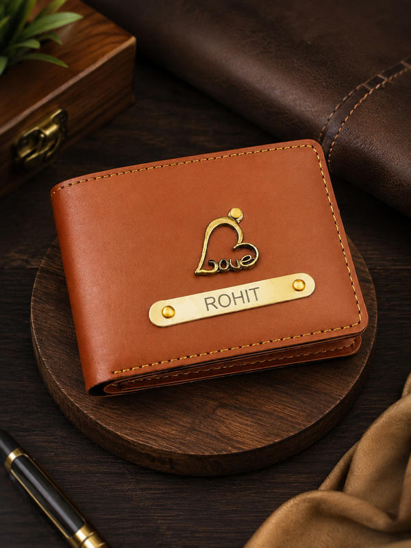 Men’s Wallet with Custom Name & Charm