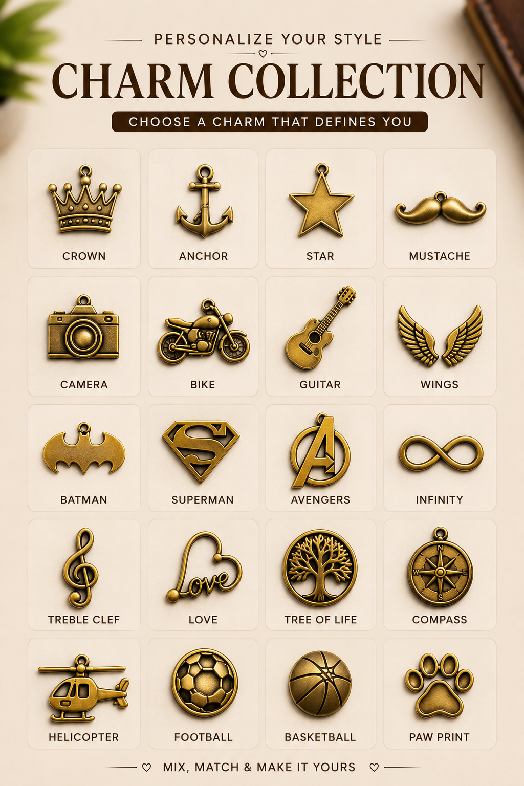 Men’s Wallet with Custom Name & Charm