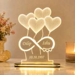 Infinity Heart Night Lamp With Name