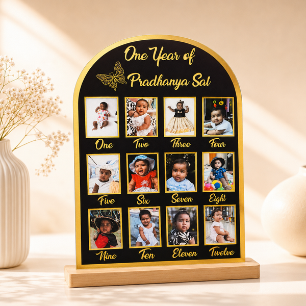 One Year Baby Photo Frame – Monthly Milestone Memories