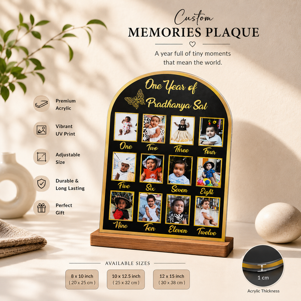 One Year Baby Photo Frame – Monthly Milestone Memories hover