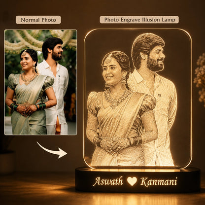 Personalized Photo Engraved Illusion Lamp | Custom LED Acrylic Night Light