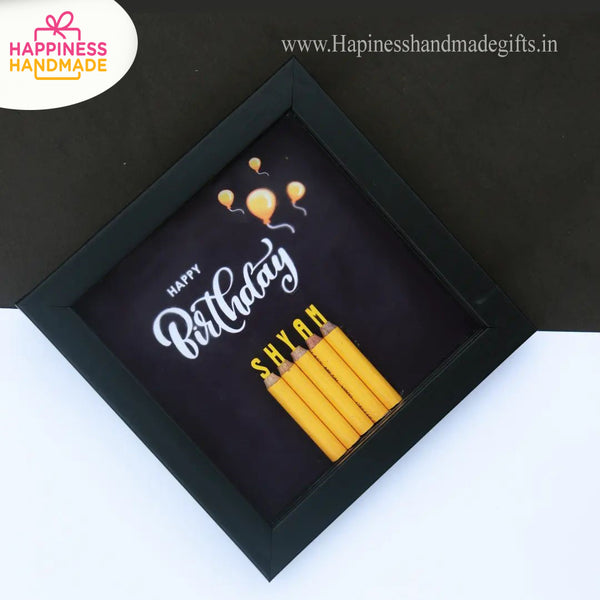 Custom Engraved Birthday Name Frame - Handmade hover