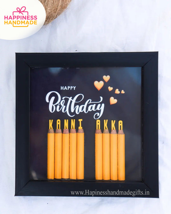Custom Engraved Birthday Name Frame - Handmade hover