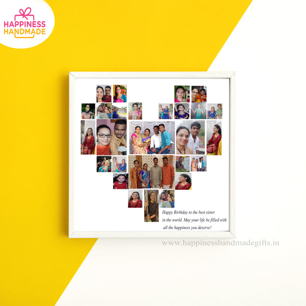 Personalized Heart-Shaped Photo Collage Frame for Special Moments