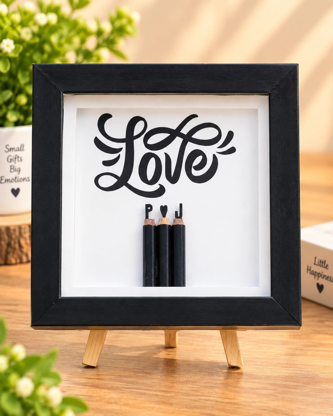 Custom Love Pencil Carving Frame - Handmade